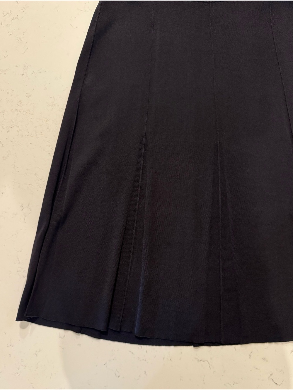 Kate Hill Black A-Line Midi Skirt Knit Pull On Size Medium - Picture 4 of 6